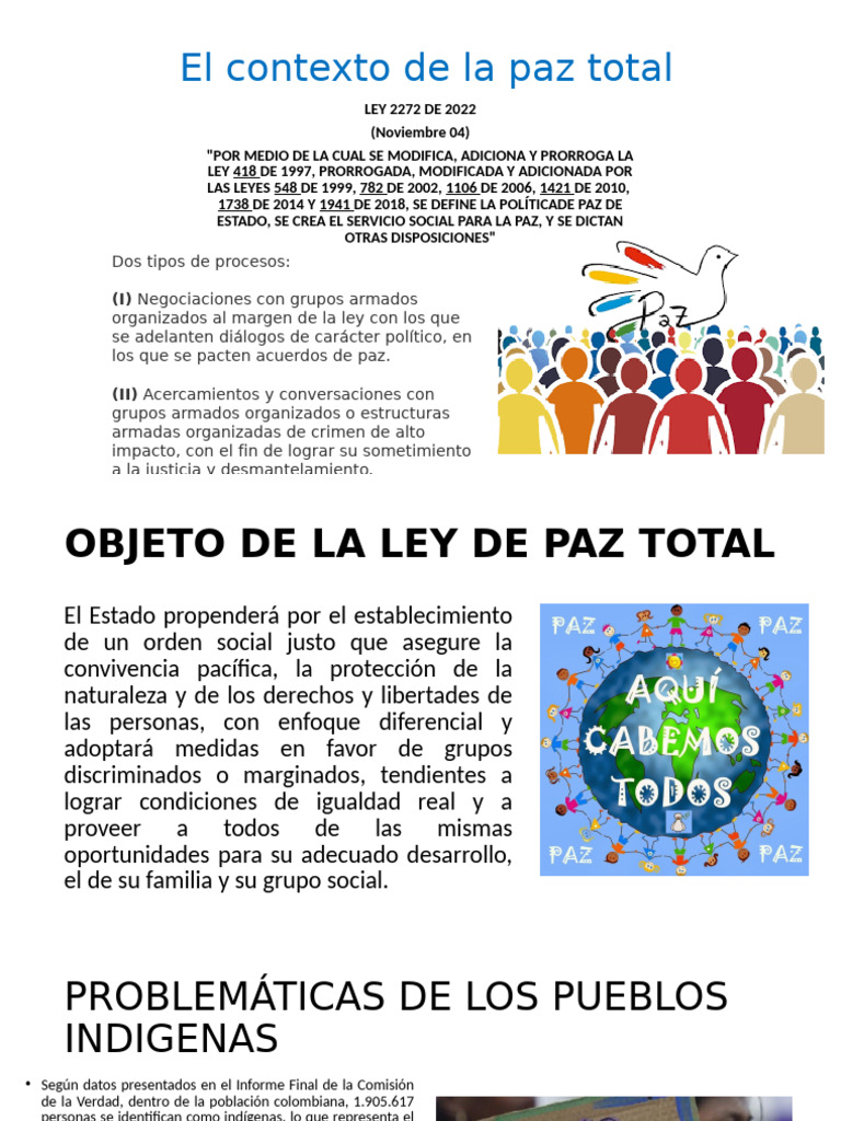 El Contexto de La Paz Total | PDF | Ley humanitaria internacional ...