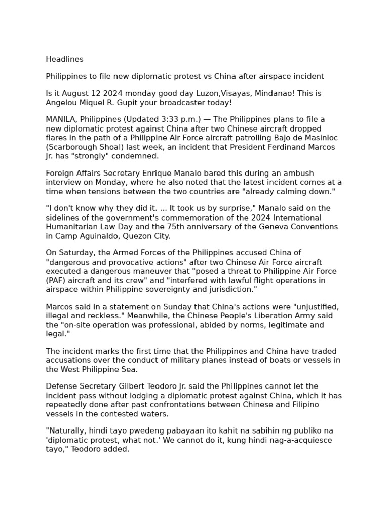 Broadcasting pdf philippines international relations