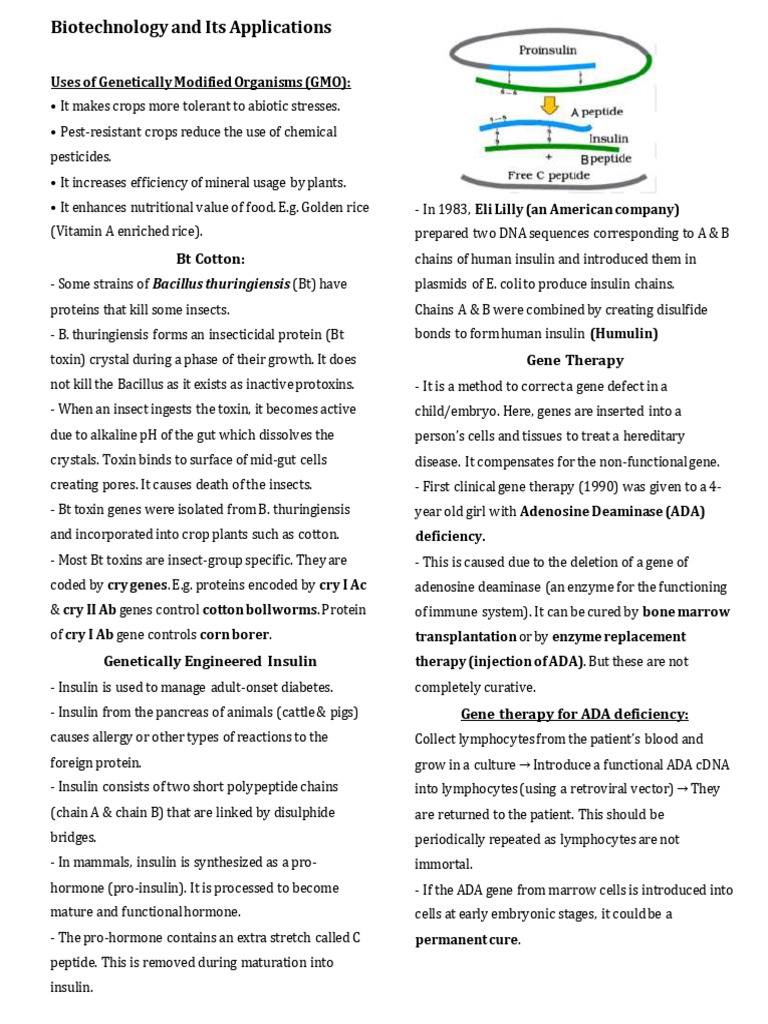 Biotechnology and Its Applications | PDF | Genetically Modified ...