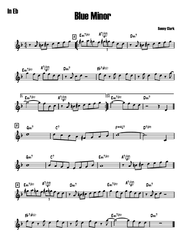 Blue Minor - Sonny Clark (Eb) | PDF