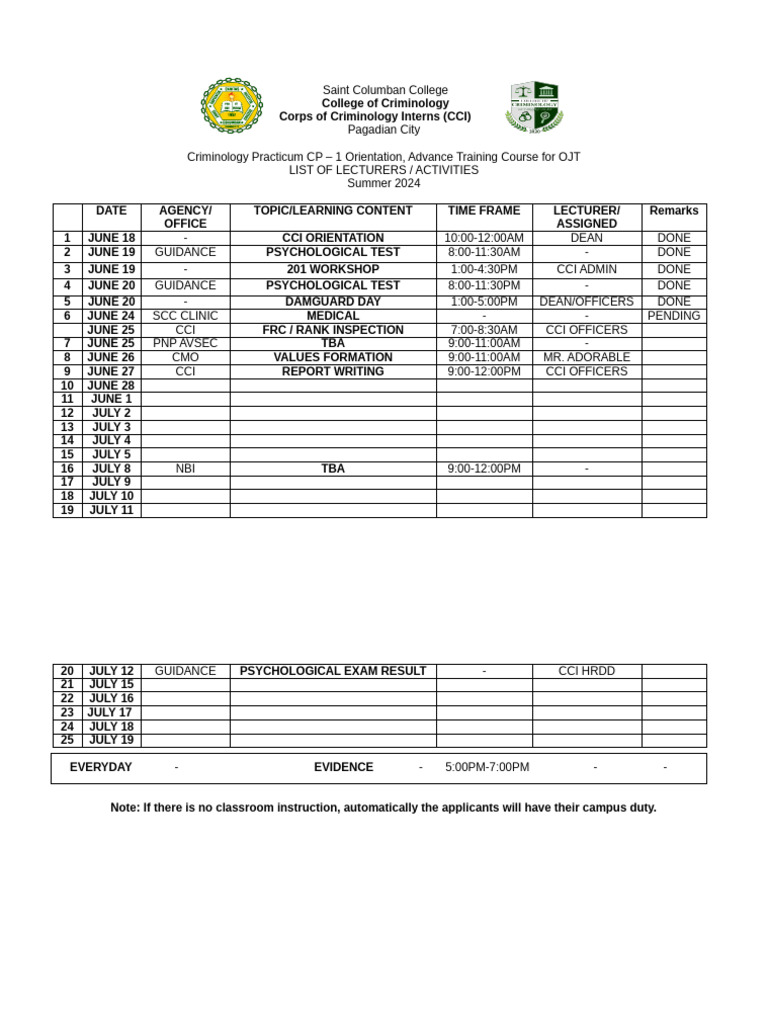 Cp1 calendar of activities pdf