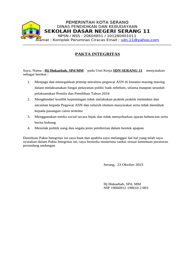 Ikrar Netralisir Asn | PDF