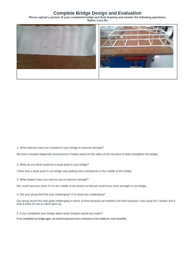Complete Bridge Design and Evaluation | PDF