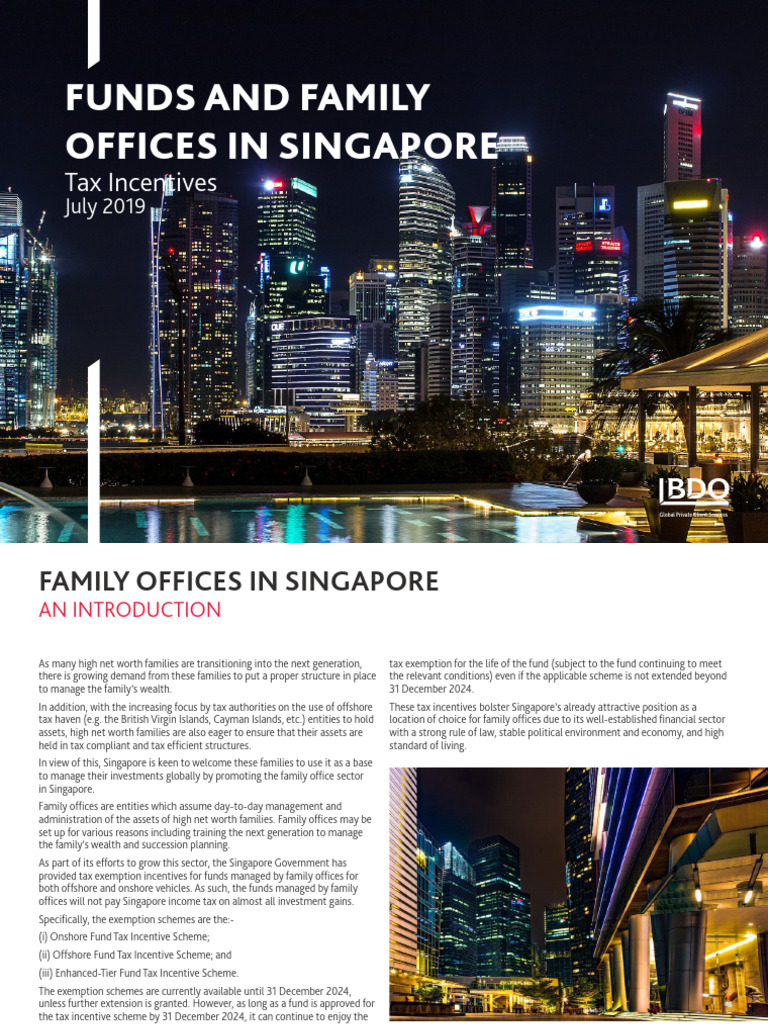 Funds and Family Office Tax Incentives Singapore 2019 | PDF | Taxes |  Finance & Money Management