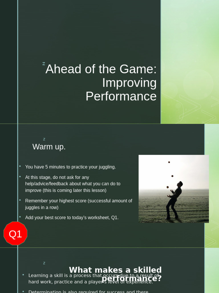 Ahead of The Game - Improving Performance | PDF