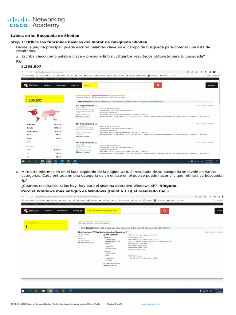 1.1.1.6 Lab - Shodan Search - En.es | PDF