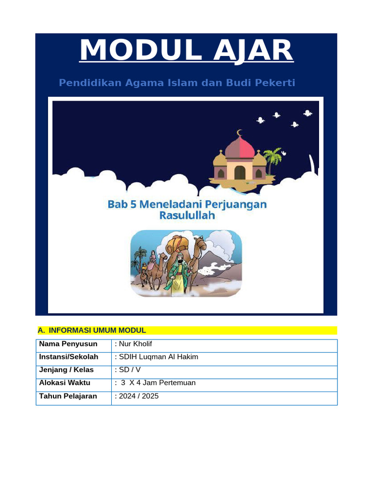 Modul Ajar PAI Kelas 5 - BAB 5 | PDF