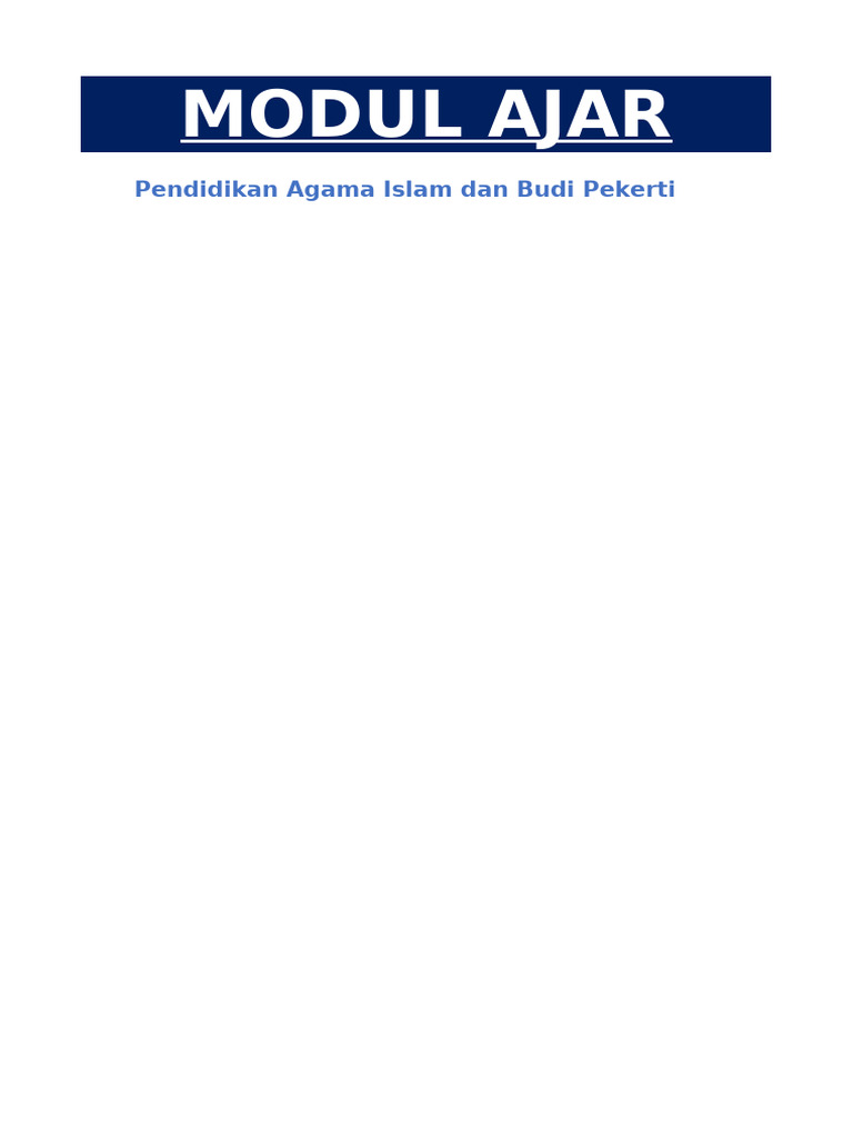 Modul Ajar PAI Kelas 5 - BAB 3 | PDF