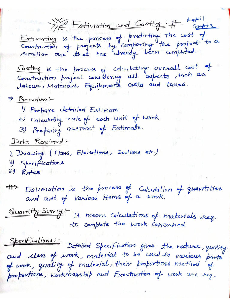 Estimation Costing | PDF