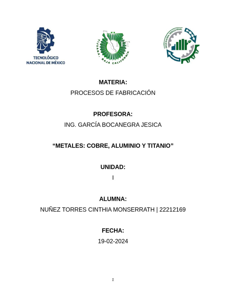 Aleaciones de Cobre, Aluminio y Titanio | PDF | Cobre | Tecnología
