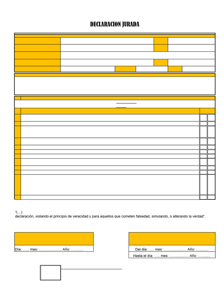 Declaracion Jurada 2024 | PDF