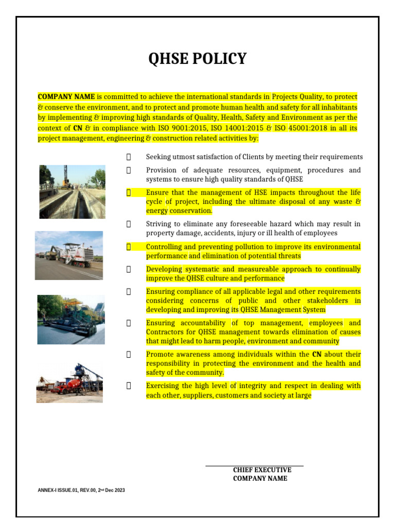 QHSE Policy (English) | PDF