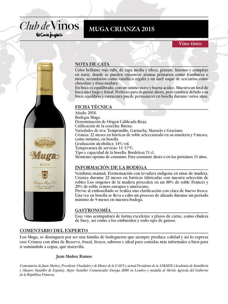 Muga Crianza 2018 | PDF