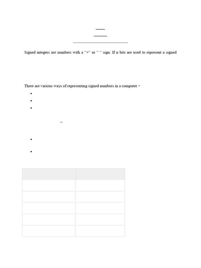 Signed Binary Integers Explained | PDF | Numbers | Teaching Methods ...