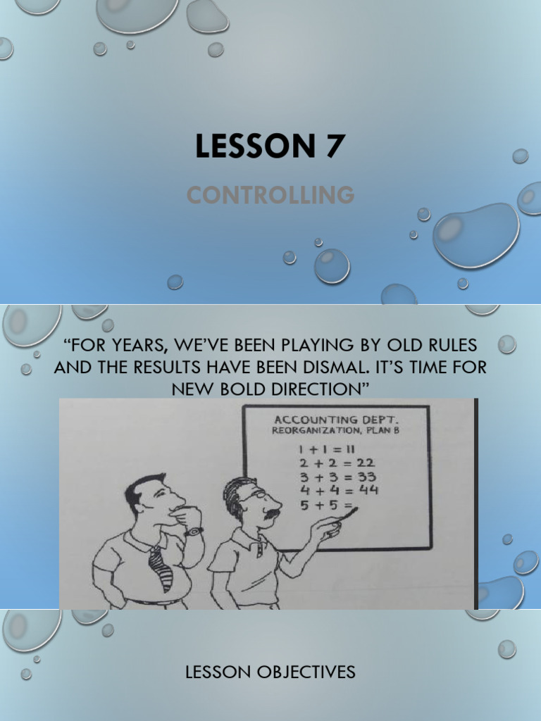 Lesson 7 Controlling | PDF