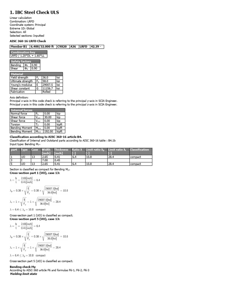 1.7 IBC Steel Check ULS | PDF