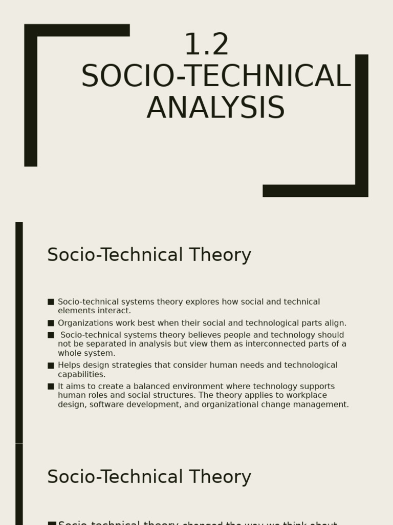 1.2 Socio Technical Analysis | PDF
