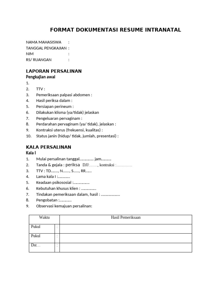 Format Askep Inc | PDF