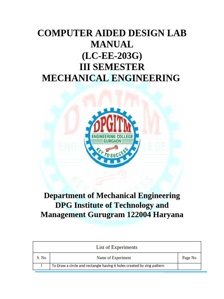 CAD Lab File | PDF