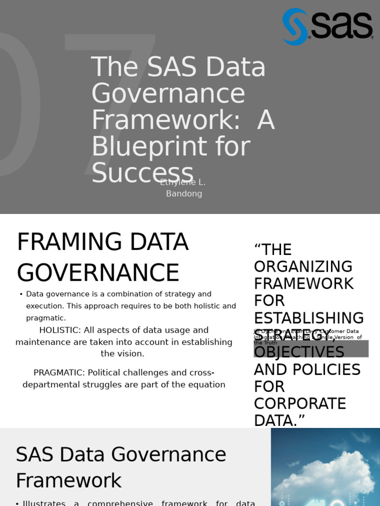 (Bandong) SAS Data Governance Framework | PDF | Governance | Metadata