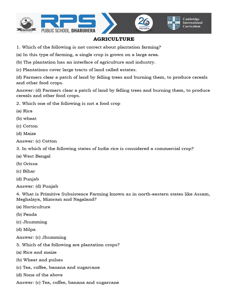 Agriculture Pdf