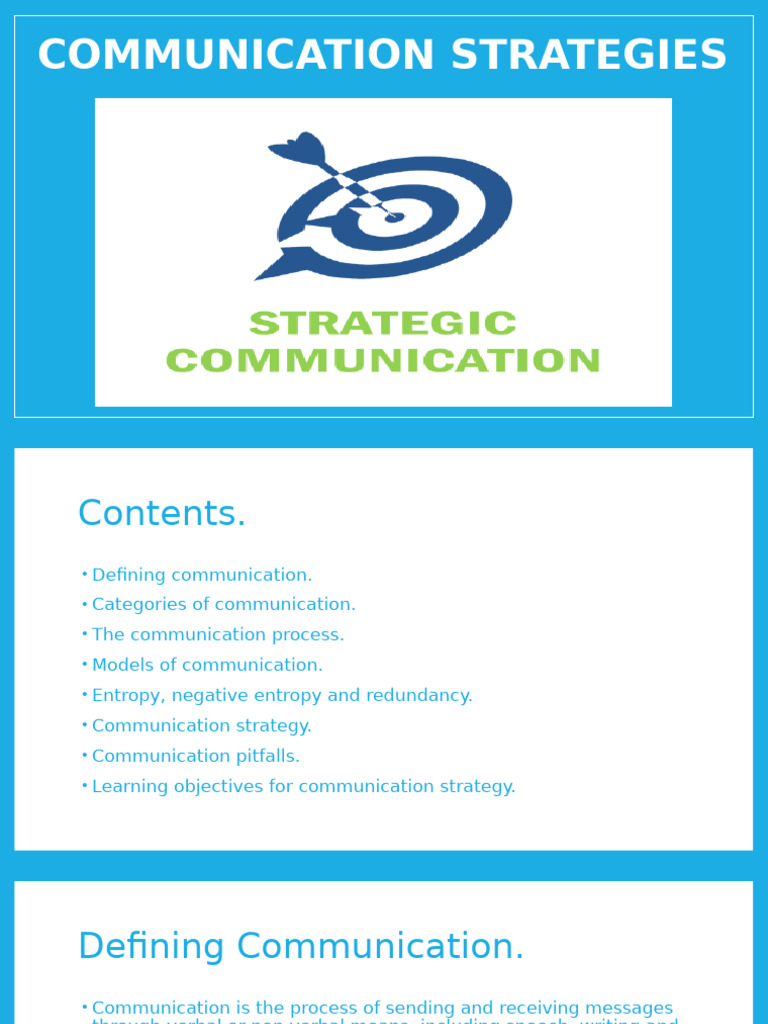 Communication Strategies | PDF
