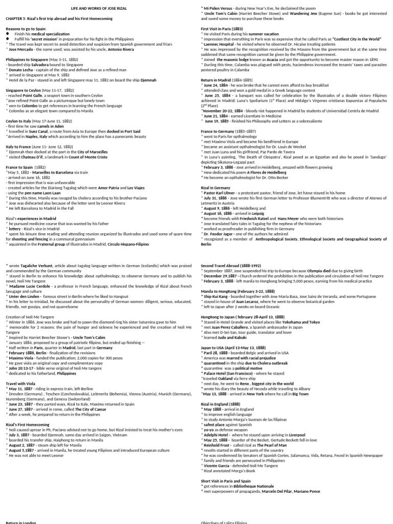 Rizal Notes | PDF