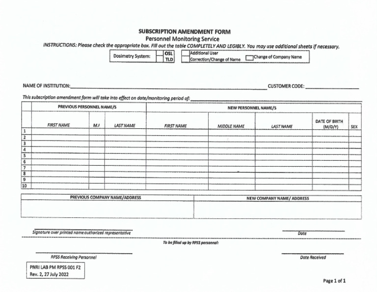 Amendment Form | PDF