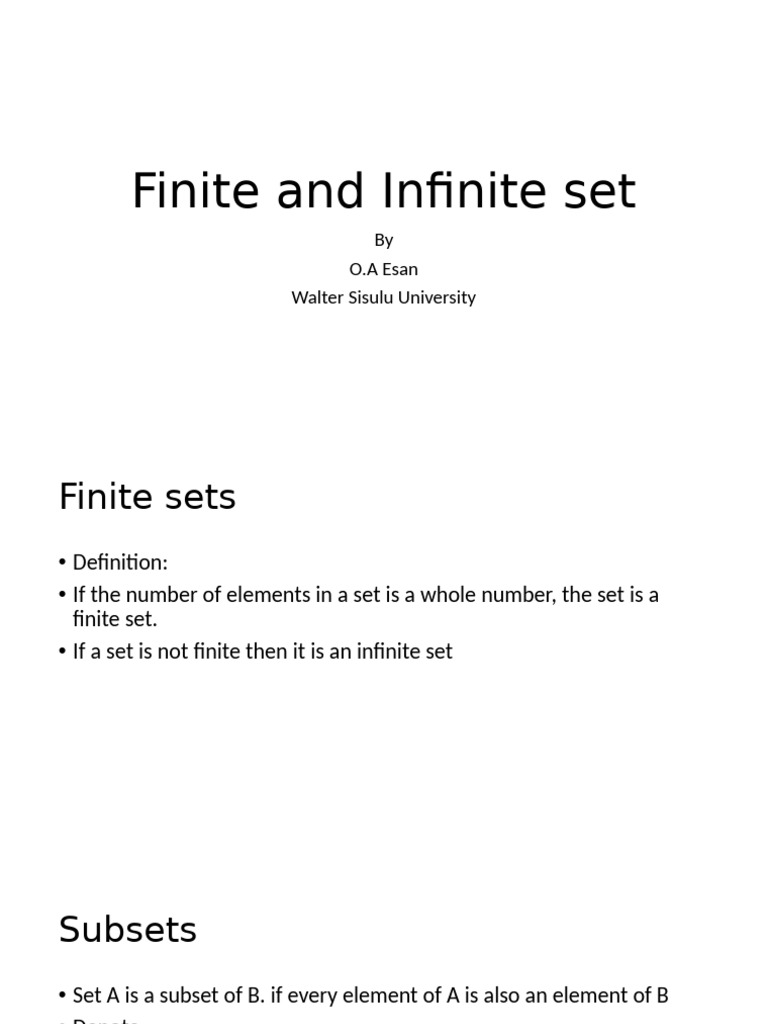 Finite and Infinite Set Monday Class | PDF | Language Arts & Discipline ...