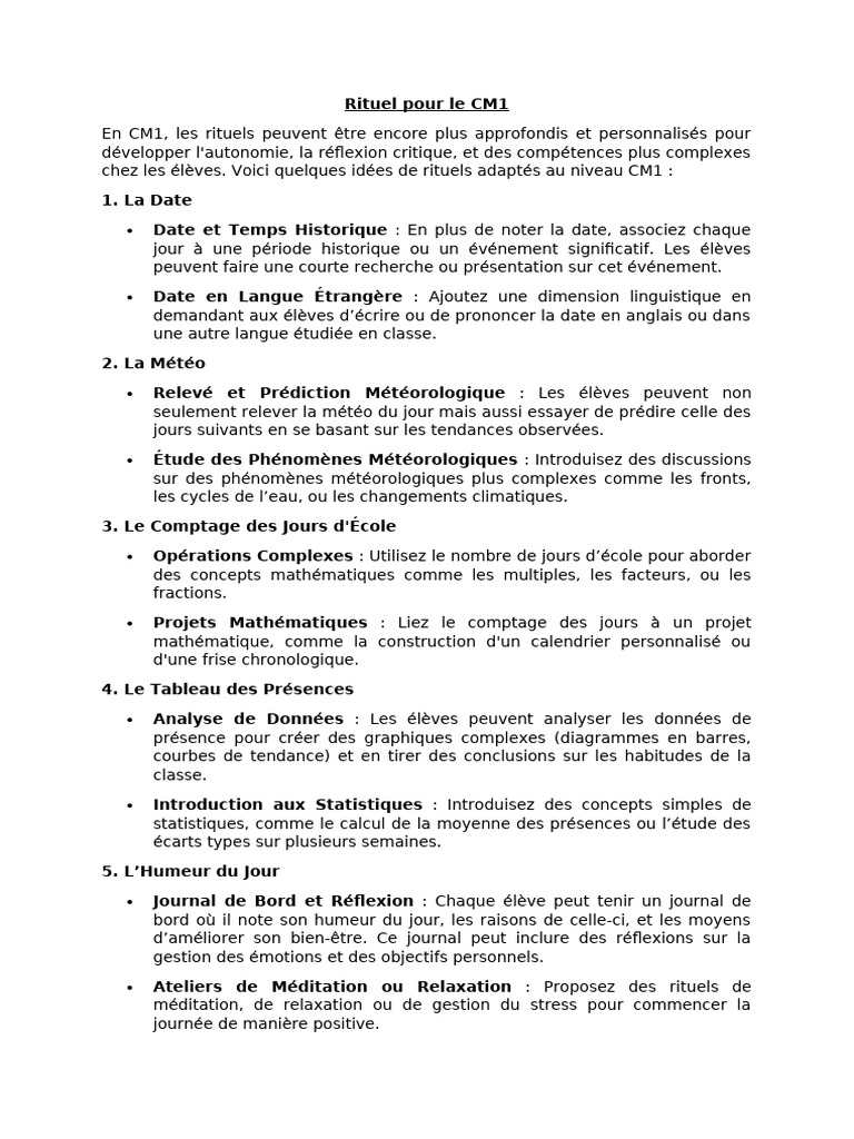 Rituel pour le cycle 3 pdf