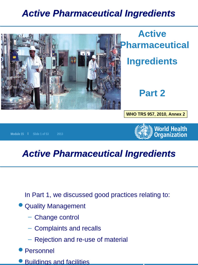 Active Pharmaceutical Ingredients | PDF