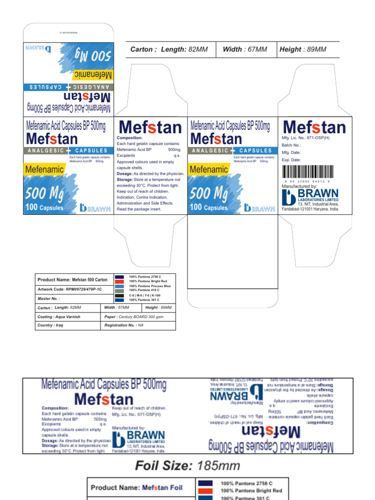 Mefstan 500 Capsules (Iraq) | PDF