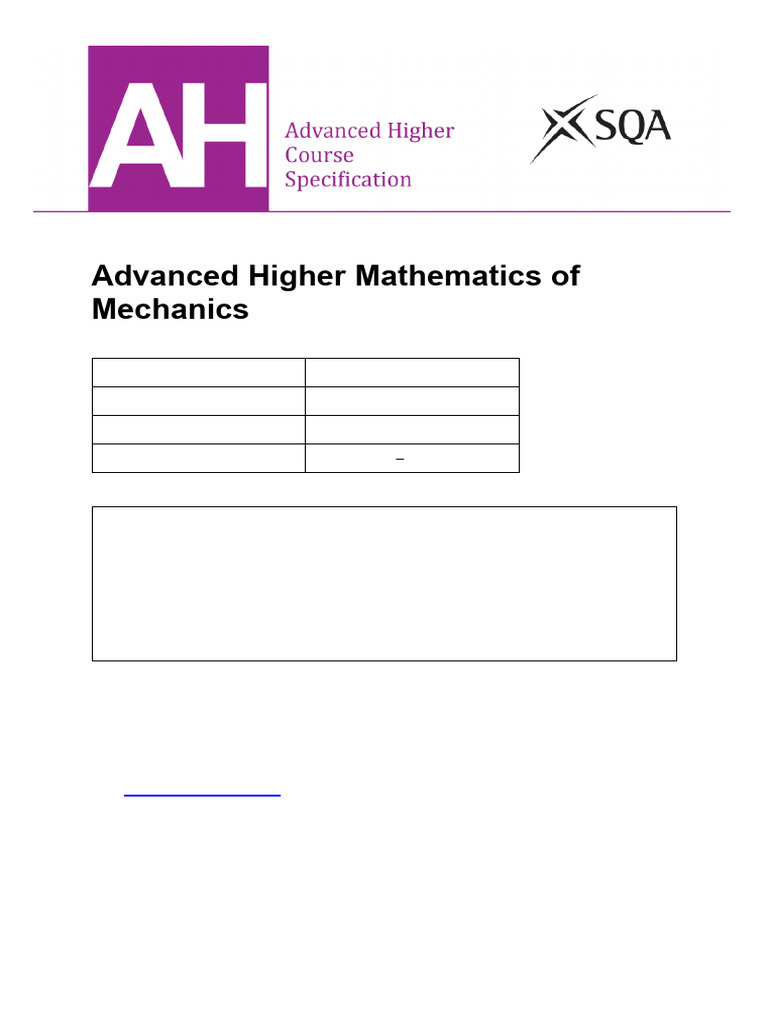 AHCourse Spec Mathematics of Mechanics | PDF