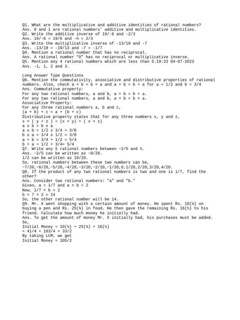 Maths important question pdf