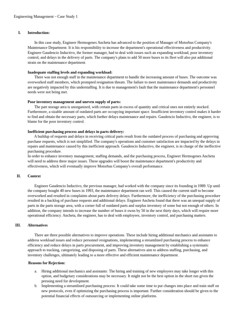 Case Study 1 | PDF | Inventory | Business