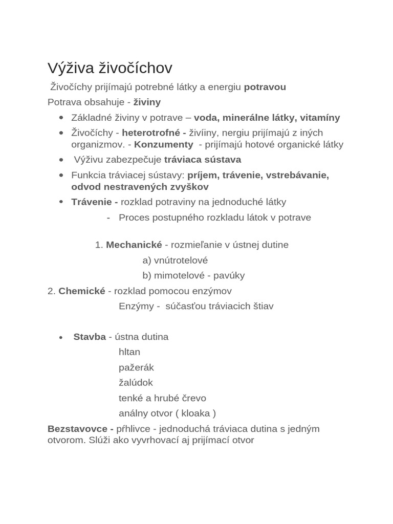 Vyziva Zivocichov | PDF