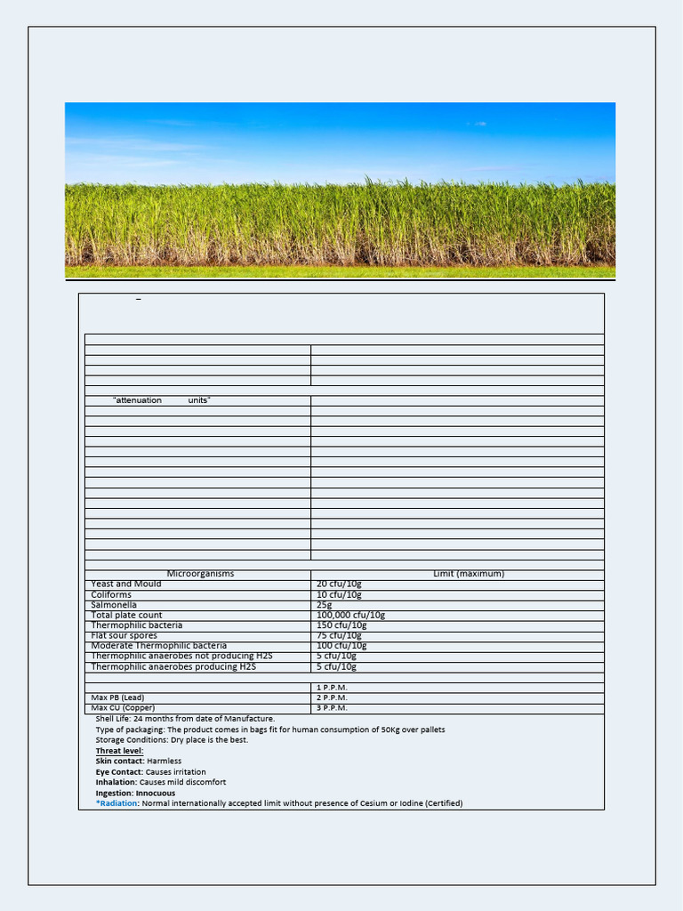 Sugar Icumsa 45 Brazil Specification | PDF