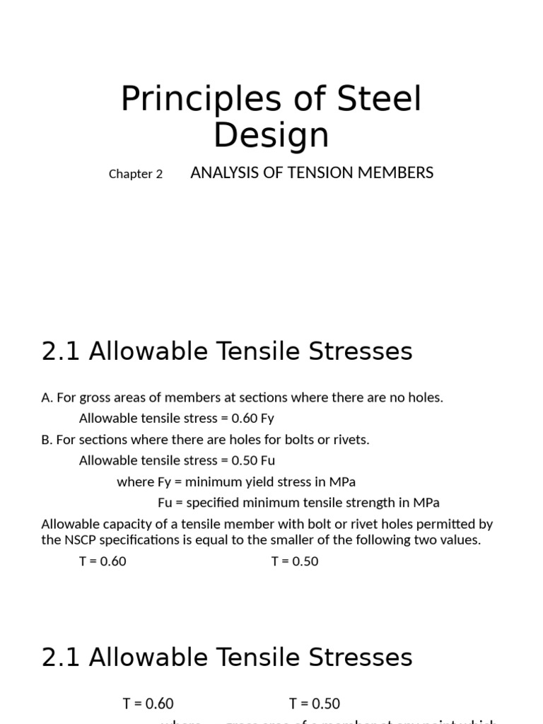 Principles Of Steel Design Sample Problem