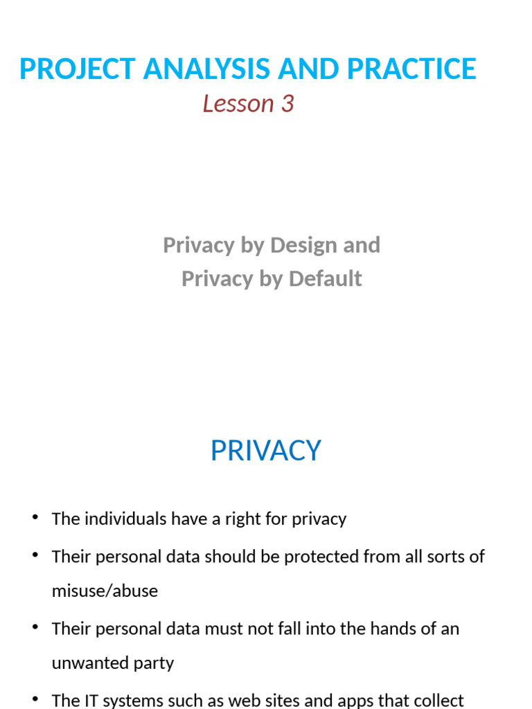 Privacy by Design and Default Principles | PDF | Privacy | Computers