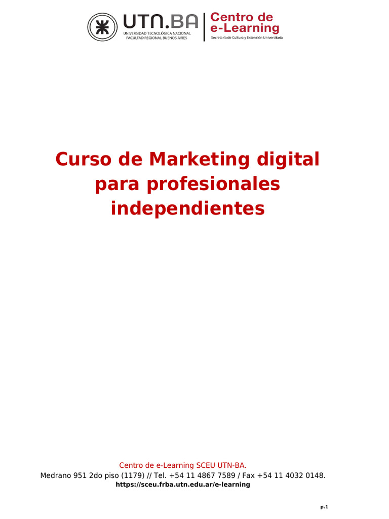 Curso de Marketing Digital para Profesionales Independientes | PDF