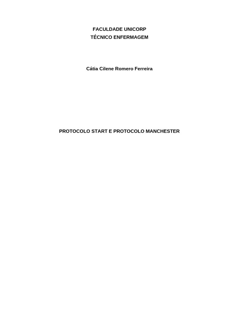 Protocolo Manchester e Metodo Start | PDF