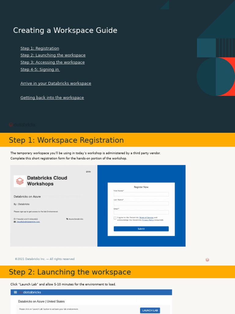 Workspace Registration Walkthrough Guide | PDF