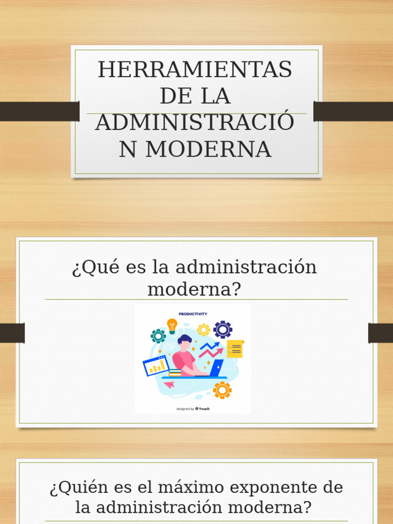 Herramientas de La Administración Moderna Diapos | PDF