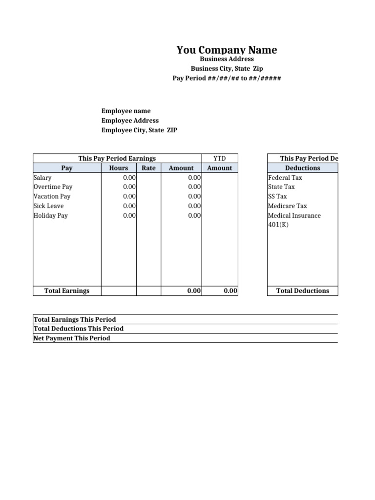 Payslip Template | PDF