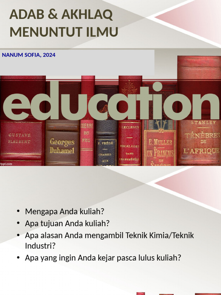 Adab Akhlaq Menuntut Ilmu Pai Upn Pdf