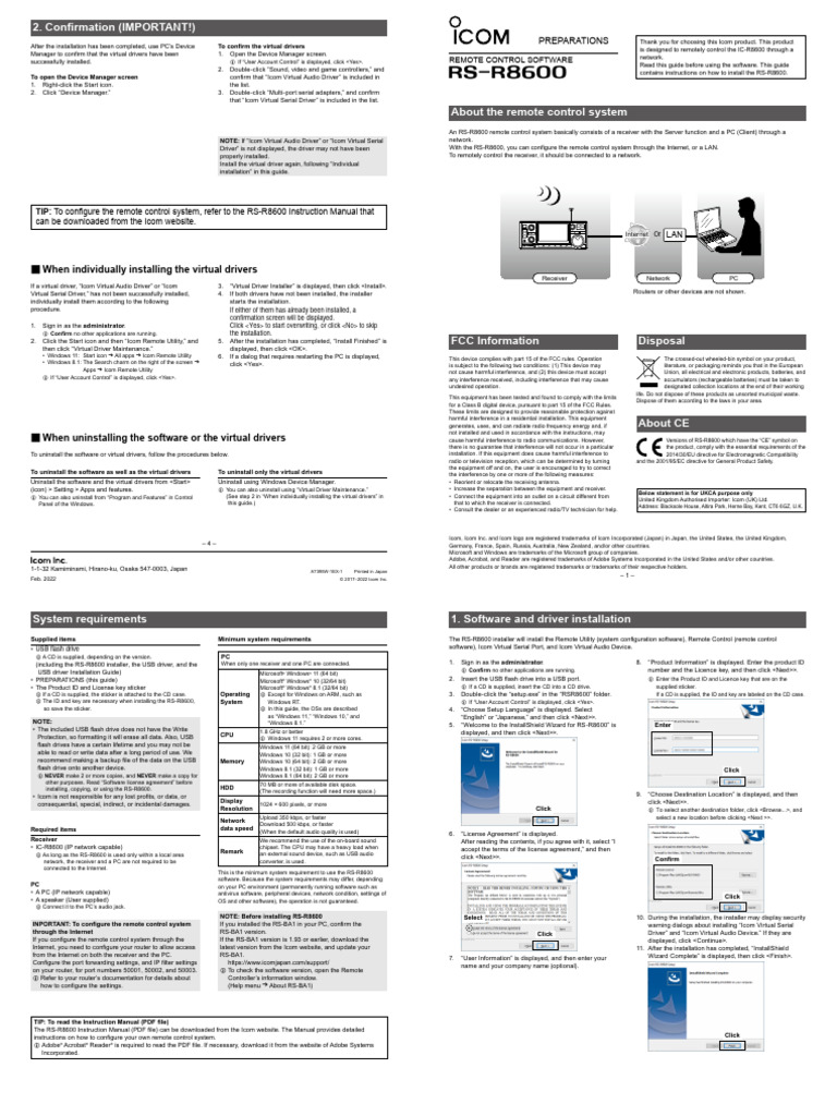 RS-R8600 Eng Po 1 | PDF