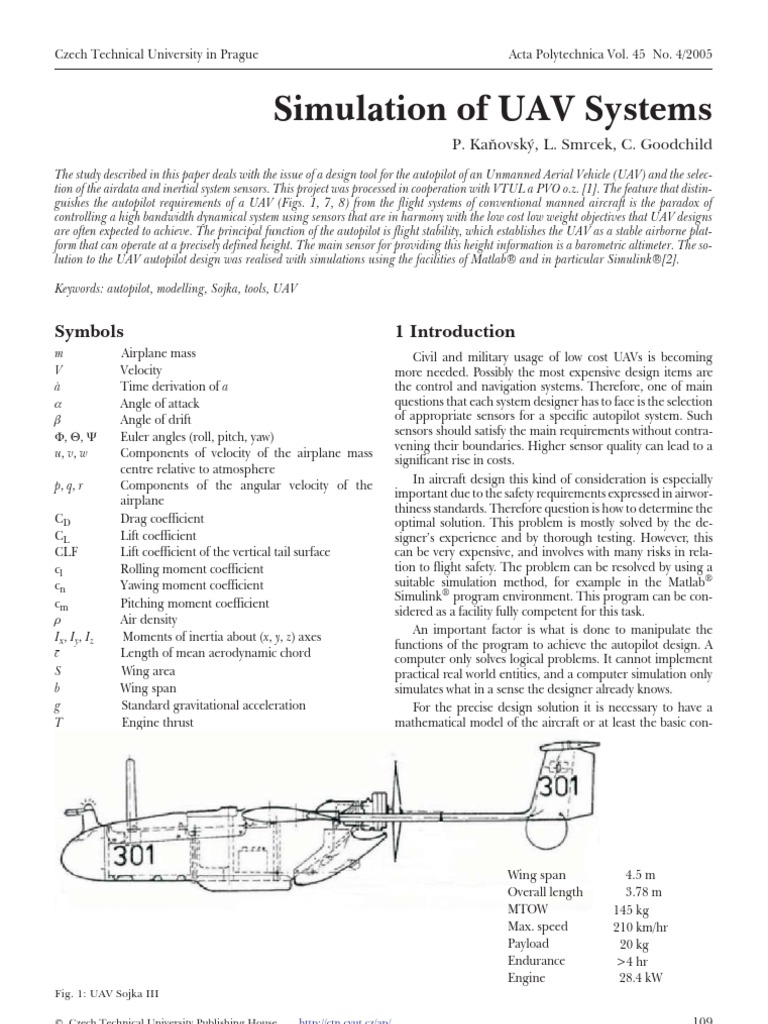 Simulation of UAV Systems | PDF | Flight Dynamics (Fixed Wing Aircraft ...