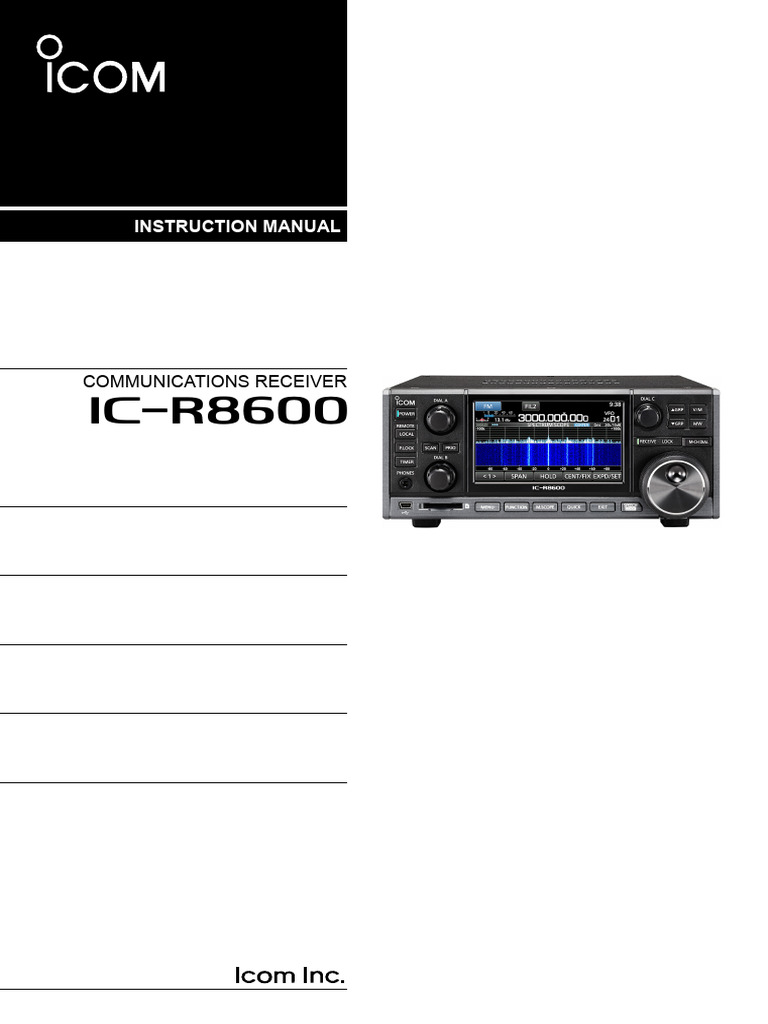 Ic-R8600 Eng Im 6 | PDF