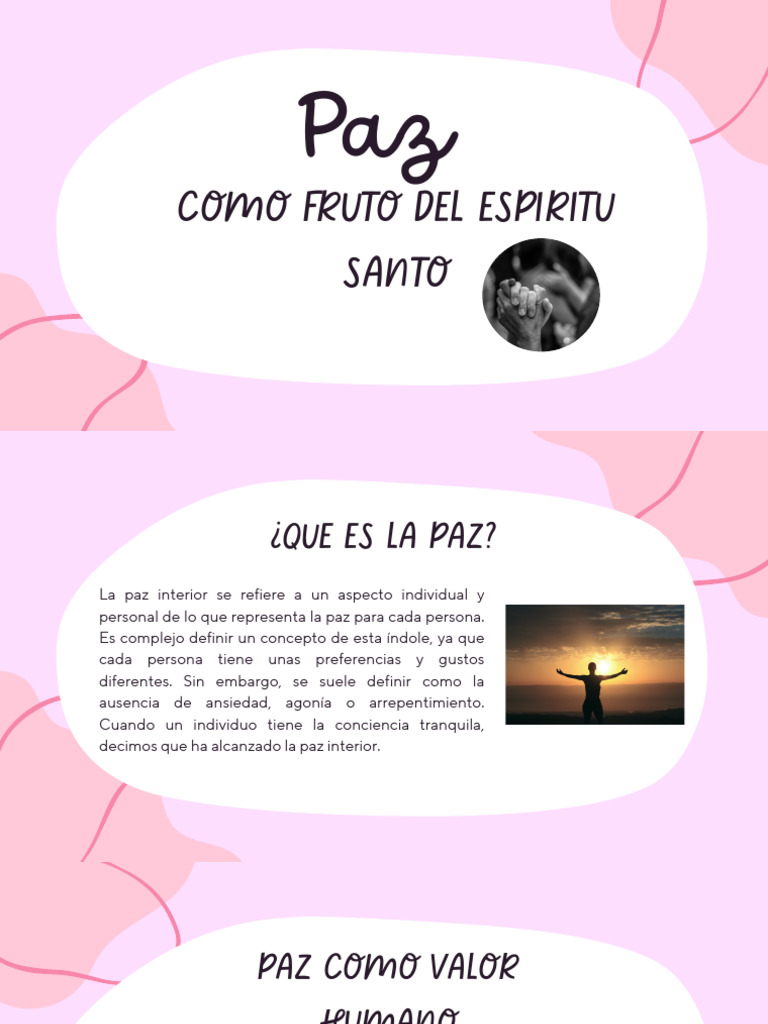 La Paz como Fruto del Espíritu Santo | PDF | Fruto Del Espiritu Santo ...
