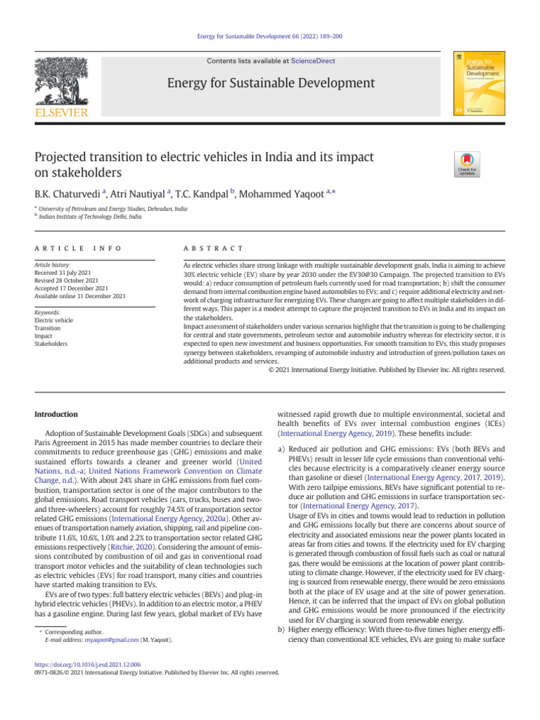 India's EV Transition Impact | PDF | Electric Vehicle | Plug In Hybrid